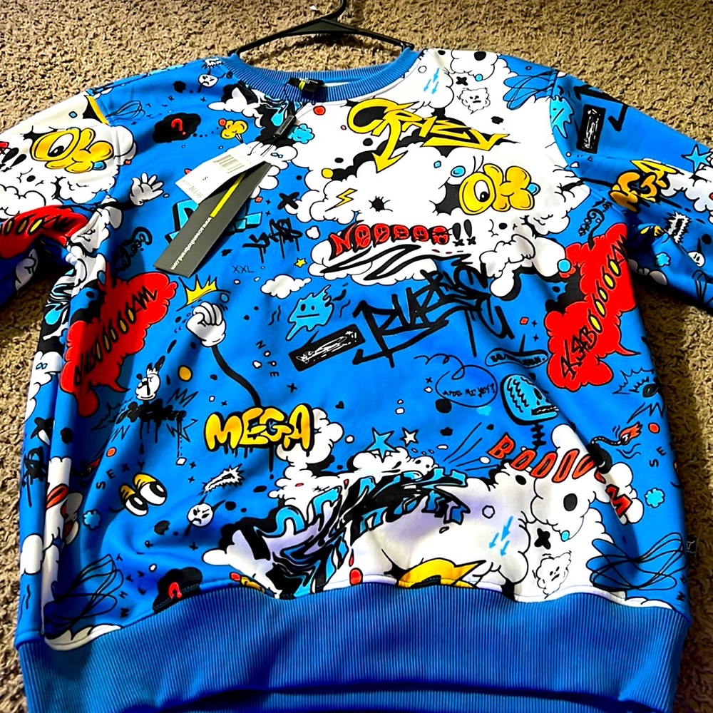 small/mens/sweater/screen shot/mash up/ brand new